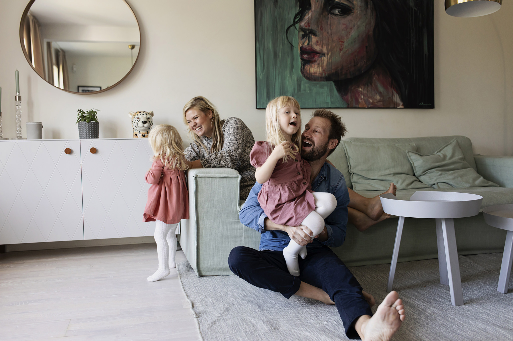 familjefotografering hemma hos fotografering