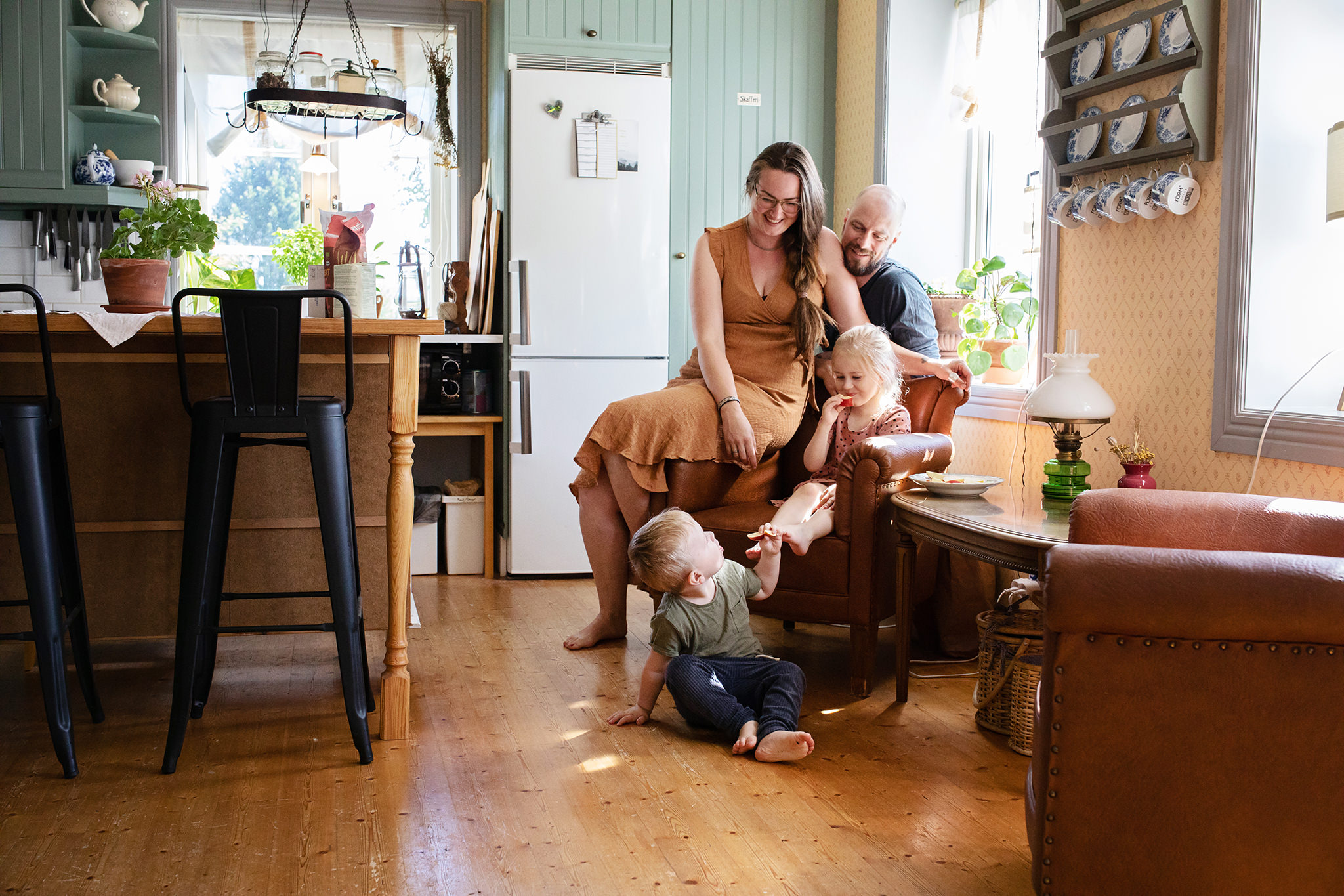 familjefotografering hemma hos fotografering